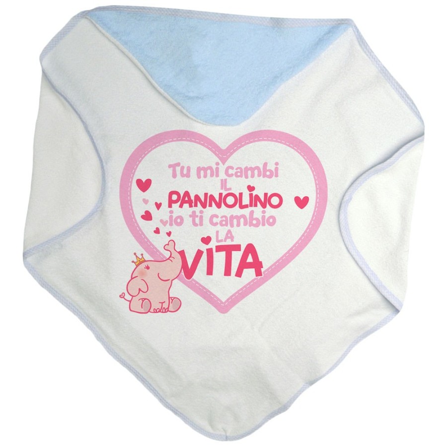 Accappatoio neonato tu mi cambi il pannolino io ti cambio la vita Divertenti