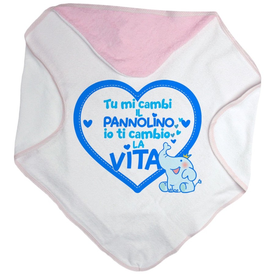 Accappatoio neonato tu mi cambi il pannolino io ti cambio la vita Divertenti