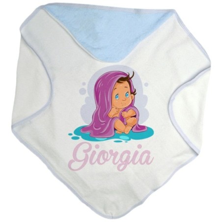 Accappatoio neonata personalizzato con nome bimba con asciugamano Divertenti