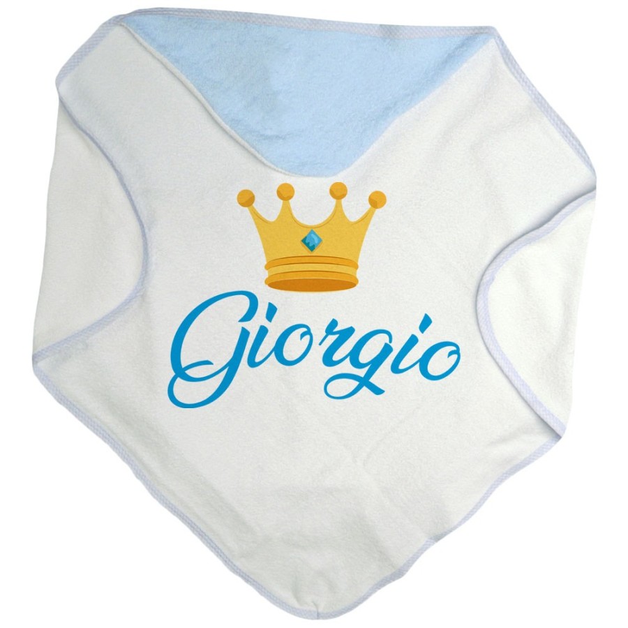 Accappatoio neonato personalizzato con nome e corona Divertenti