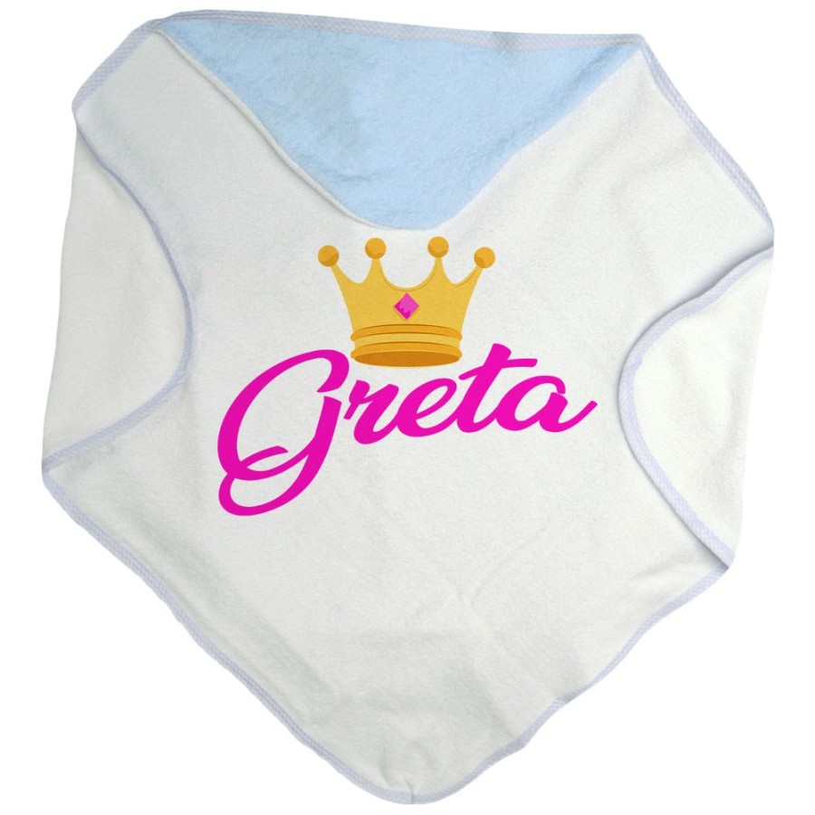 Accappatoio neonato personalizzato con nome e corona Divertenti