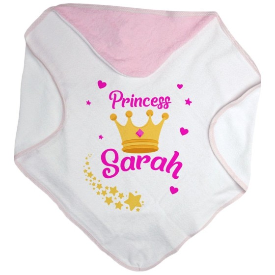 Accappatoio neonato personalizzato con nome prince princess con corona Divertenti