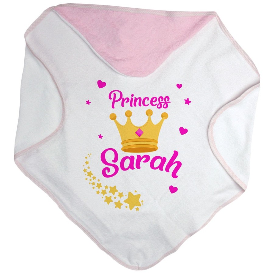 Accappatoio neonato personalizzato con nome prince princess con corona Divertenti