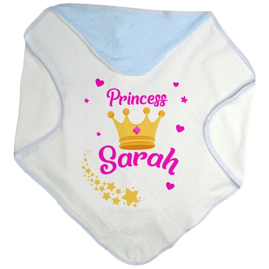 Accappatoio neonato personalizzato con nome prince princess con corona Divertenti