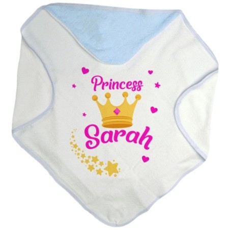 Accappatoio neonato personalizzato con nome prince princess con corona Divertenti