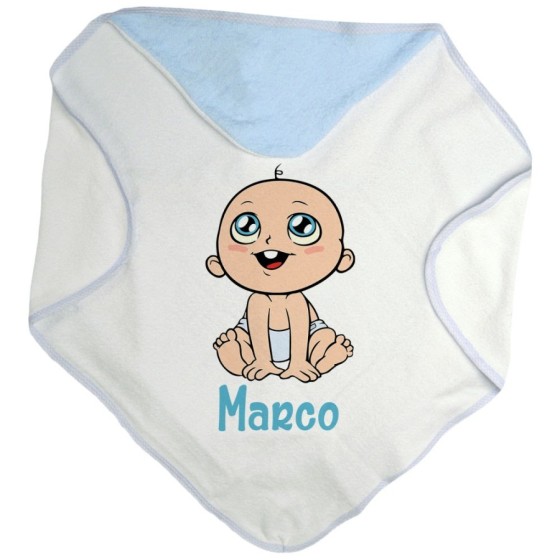 Accappatoio neonato personalizzato con nome bimbo con dentino Divertenti