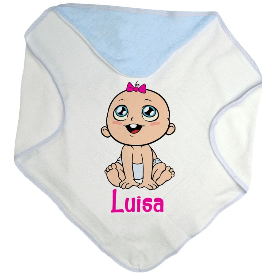 Accappatoio neonato personalizzato con nome bimbo con dentino Divertenti