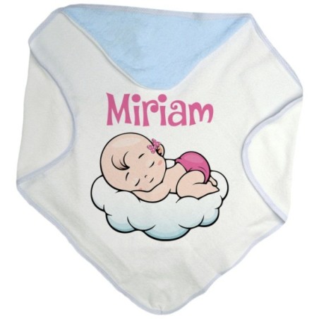 Accappatoio neonato personalizzato con nome bimbo bimba sulla nuvola Divertenti