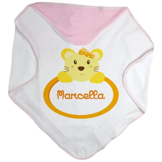 Accappatoio neonata personalizzato con nome topolina Divertenti