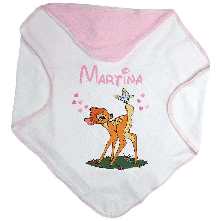 Accappatoio neonato personalizzato con nome bambi Cartoon
