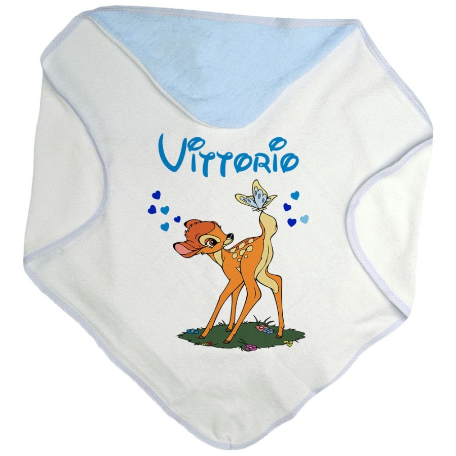 Accappatoio neonato personalizzato con nome bambi Cartoon