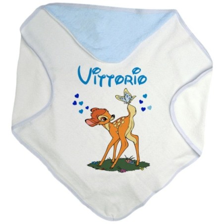 Accappatoio neonato personalizzato con nome bambi Cartoon