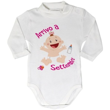 Body lupetto neonato personalizzato con mese bimbo bimba...