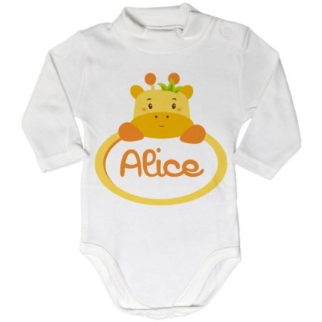Body lupetto neonata personalizzato con nome giraffa Divertenti