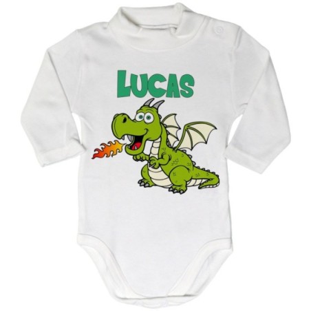 Body lupetto neonato personalizzato con nome baby draghetto