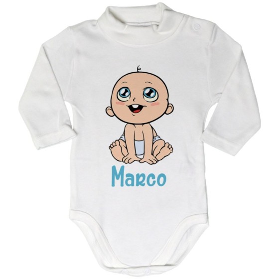 Body lupetto neonato personalizzato con nome bimbo con dentino Divertenti
