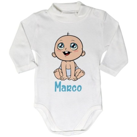 Body lupetto neonato personalizzato con nome bimbo con...