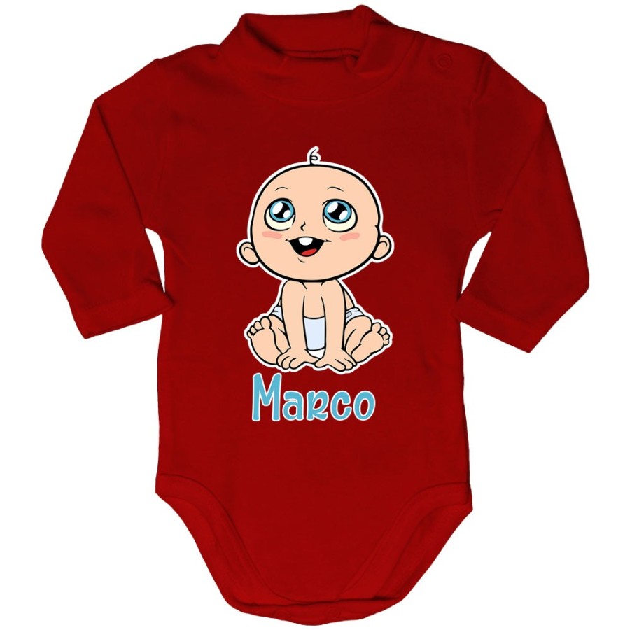 Body lupetto neonato personalizzato con nome bimbo con dentino Divertenti
