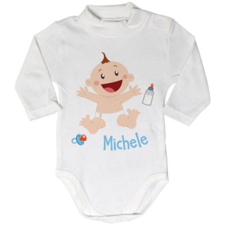Body lupetto neonato personalizzato con nome bimbo con...