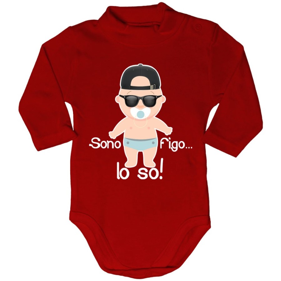 Body lupetto neonato sono figo lo so streetwear Divertenti
