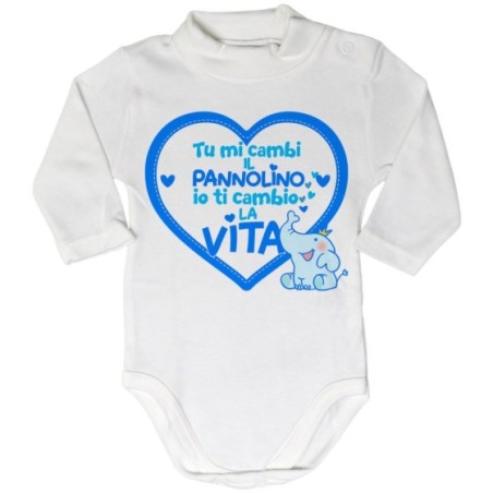 Body lupetto neonato tu mi cambi il pannolino io ti...