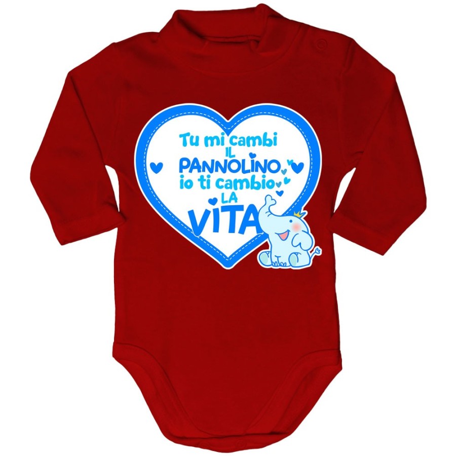 Body lupetto neonato tu mi cambi il pannolino io ti cambio la vita Divertenti