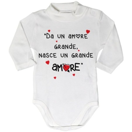 Body lupetto neonato da un amore grande nasce un grande...