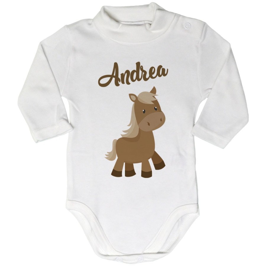 Body lupetto neonato personalizzato con nome baby pony Divertenti