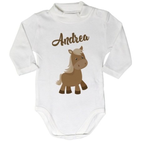 Body lupetto neonato personalizzato con nome baby pony