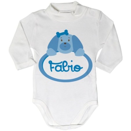 Body lupetto neonato personalizzato con nome cagnolino