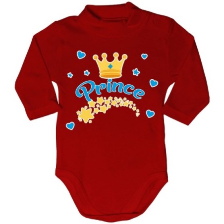 Body lupetto neonato prince princess con corona e stelle Divertenti