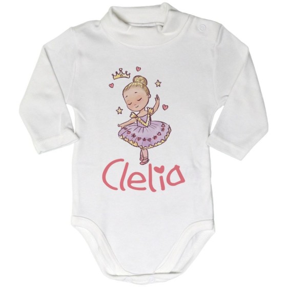 Body lupetto neonata personalizzato con nome baby ballerina Divertenti