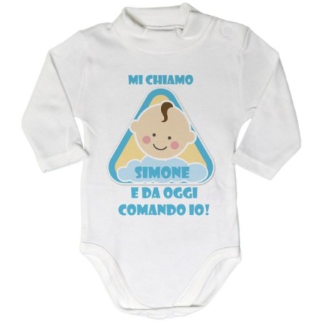 Body lupetto neonato personalizzato con nome eccomi e da...