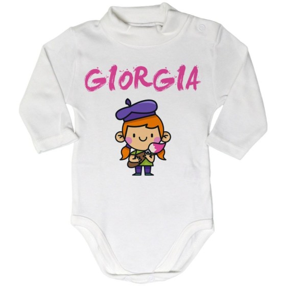 Body lupetto neonato personalizzato con nome piccolo artista Divertenti