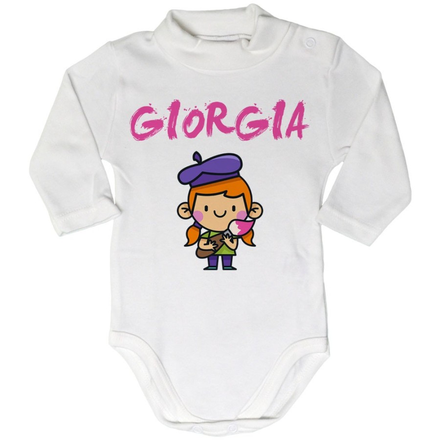 Body lupetto neonato personalizzato con nome piccolo artista Divertenti