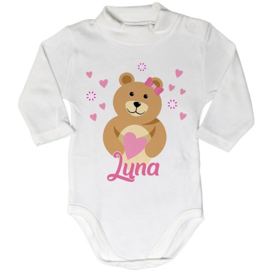 Body lupetto neonato personalizzato con nome lovely bear Divertenti