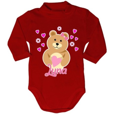 Body lupetto neonato personalizzato con nome lovely bear Divertenti