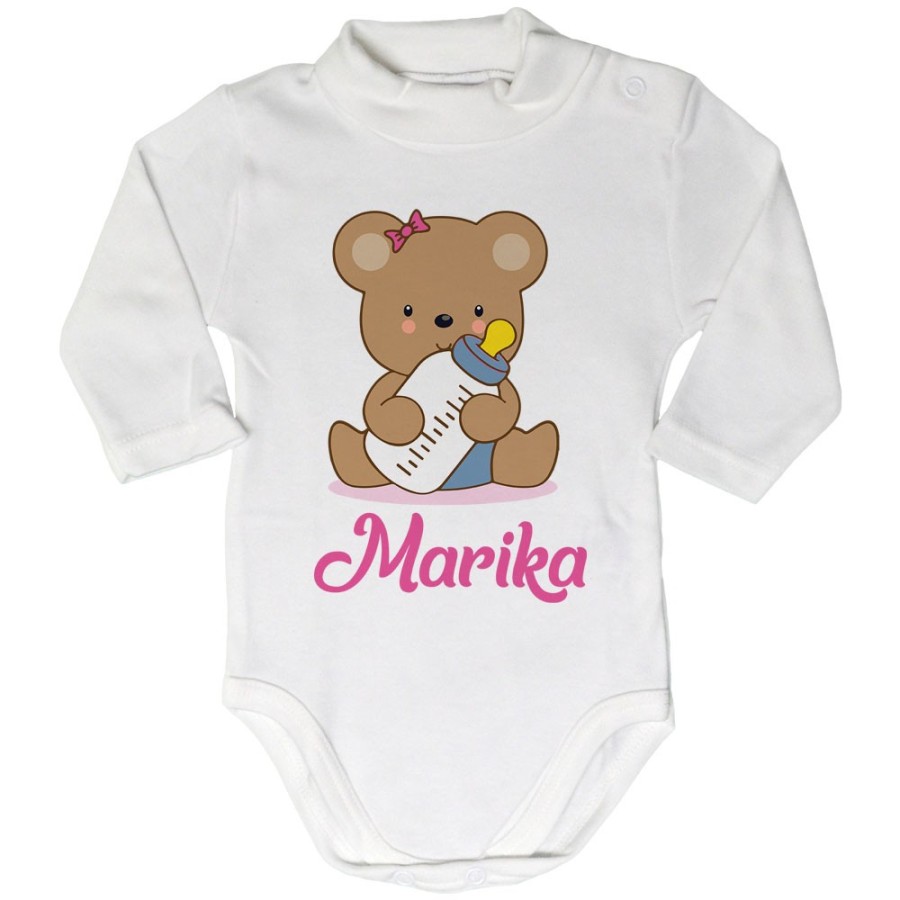 Body lupetto neonato personalizzato con nome baby bear Divertenti