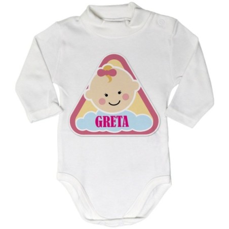 Body lupetto neonato personalizzato con nome alert baby