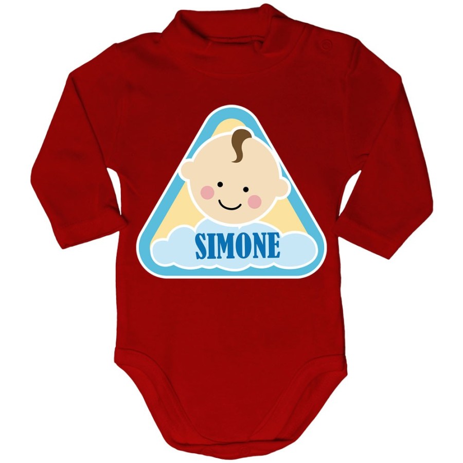 Body lupetto neonato personalizzato con nome alert baby Divertenti