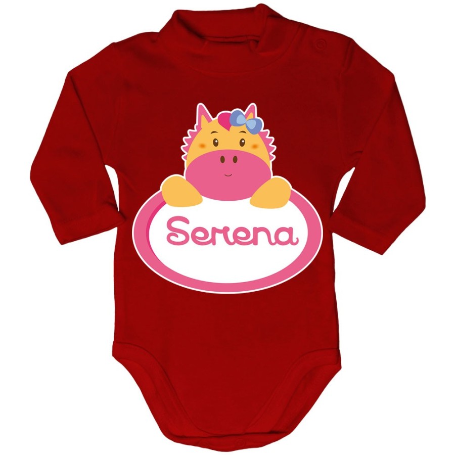 Body lupetto neonata personalizzato con nome cavalluccio Divertenti