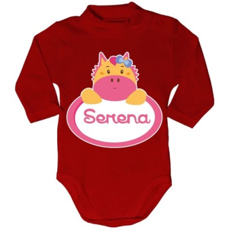 Body lupetto neonata personalizzato con nome cavalluccio Divertenti