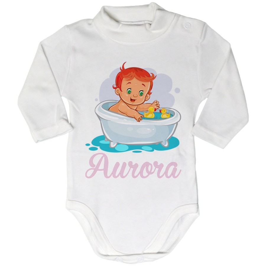 Body lupetto neonata personalizzato con nome bimba con paperelle Divertenti