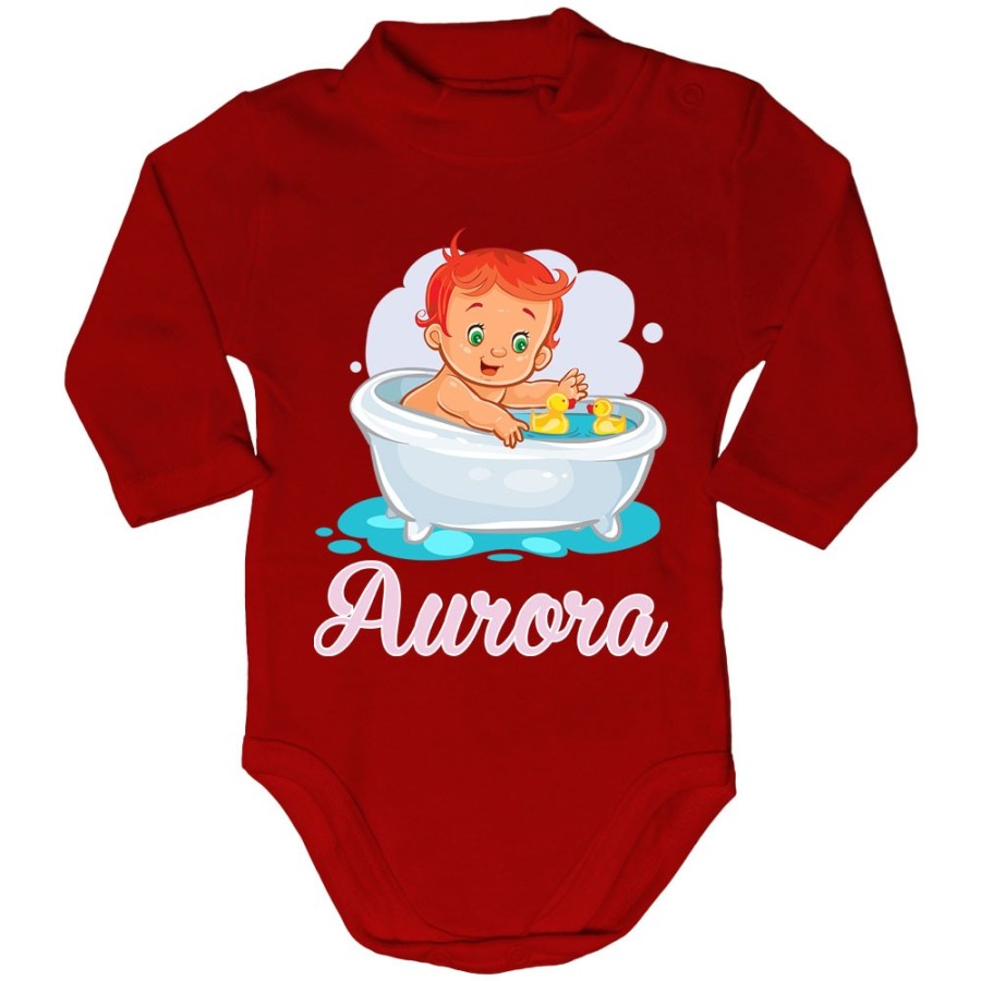Body lupetto neonata personalizzato con nome bimba con paperelle Divertenti