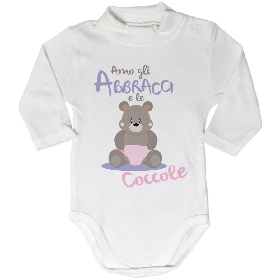 Body lupetto neonato amo gli abbracci e le coccole Divertenti
