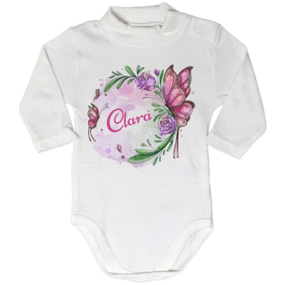 Body lupetto neonata personalizzato con nome farfalla watercolor Divertenti