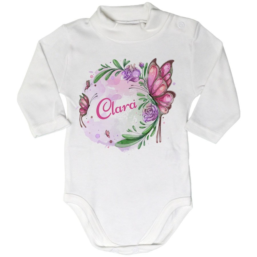 Body lupetto neonata personalizzato con nome farfalla watercolor Divertenti
