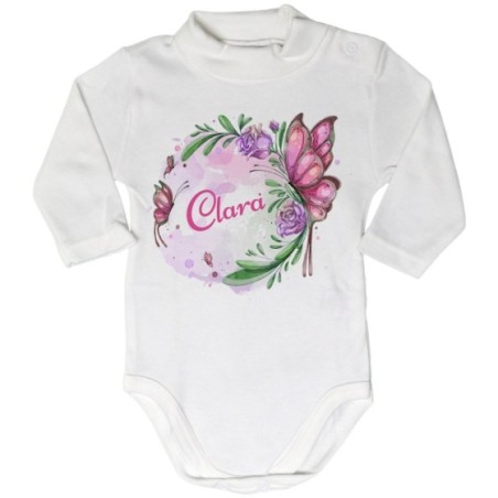 Body lupetto neonata personalizzato con nome farfalla...
