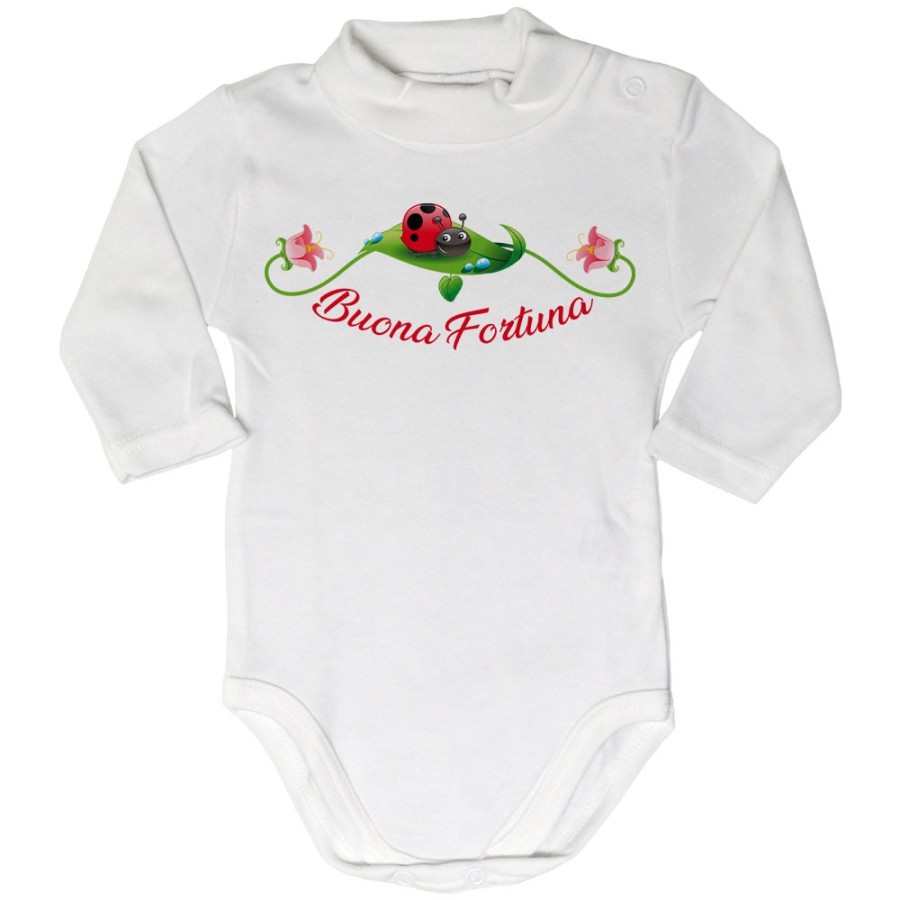 Body lupetto neonato buona fortuna coccinella Divertenti