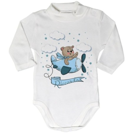 Body lupetto neonato personalizzato con nome orsetto...